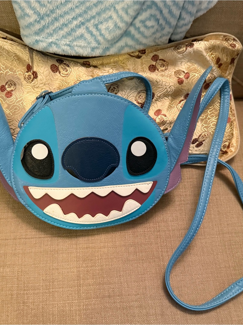 Loungefly Blue Stitch Face Crossbody Bag